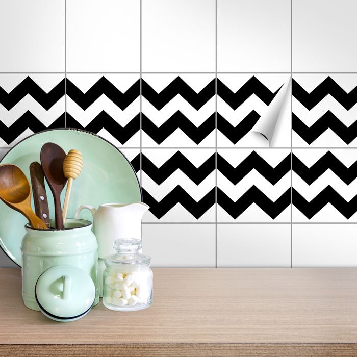 Fliesenaufkleber 4er Set - Chevron main product photo
