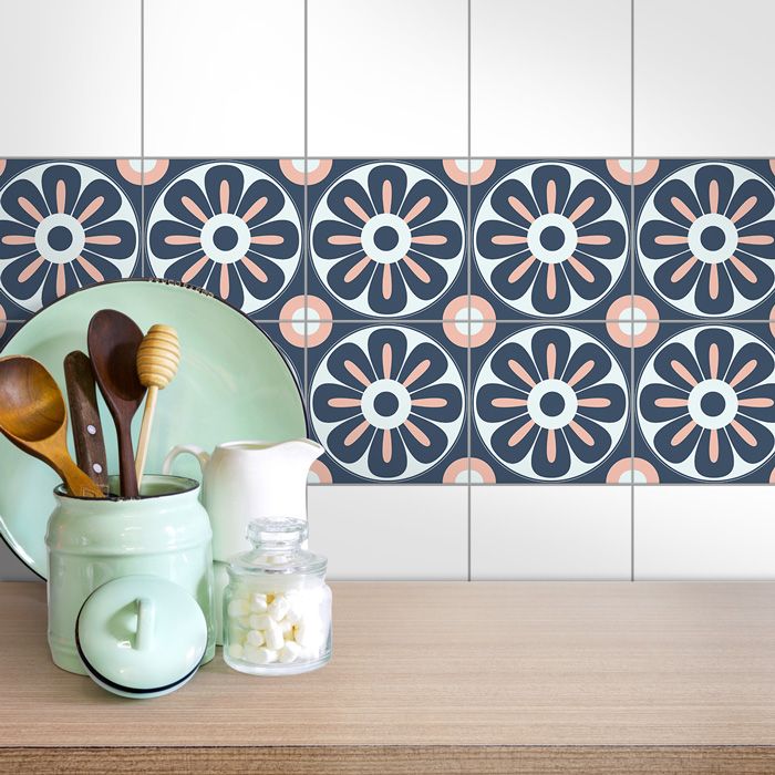 Fliesenaufkleber 4er Set - Floral main product photo
